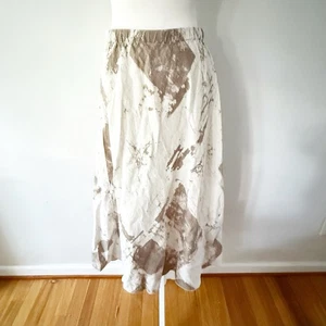 Maxi Falda Abstracta de Lino Habitat para Mujer Pequeña Lagenlook Artística Terrosa Informal - Imagen 1 de 6
