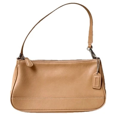 Coach Hampton Demi Hobo Baguette Purse Shoulder Bag Tan Camel Leather # 7785 - Image 1 of 4