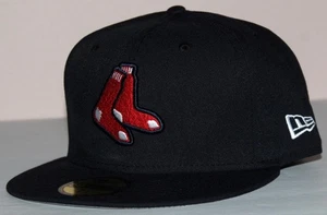 BOSTON RED SOX Cap NEW ERA 59FIFTY Fitted Hat Navy Blue Size 7 3/8 *2U - Picture 1 of 6
