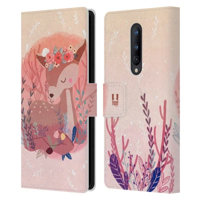 HEAD CASE DESIGNS WOODLAND ANIMALS LEATHER BOOK WALLET CASE FOR ONEPLUS PHONES - Image 1 of 4