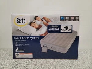 Serta Raised-Height Queen Air Mattress with AC Air Pump - Picture 1 of 4