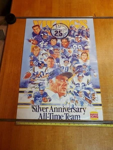 VINTAGE POSTER Minnesota Vikings Silver Anniversary All Time Burger King 1985 - Picture 1 of 19