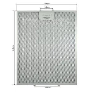 FILTRO METALLICO CAPPA TECNOWIND ARISTON BEKO CANDY MISURE 31,9 x 25,7 CM 4FIL01 - Foto 1 di 1