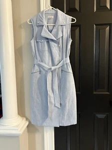 Calvin Klein Light Blue Dress Front Zipper Size 6 - Picture 1 of 5