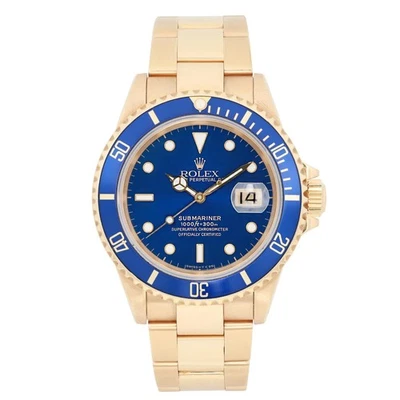 Reloj Rolex Submariner 40 mm oro amarillo 18 quilates esfera azul para hombre 16618  Foto 1 de 4