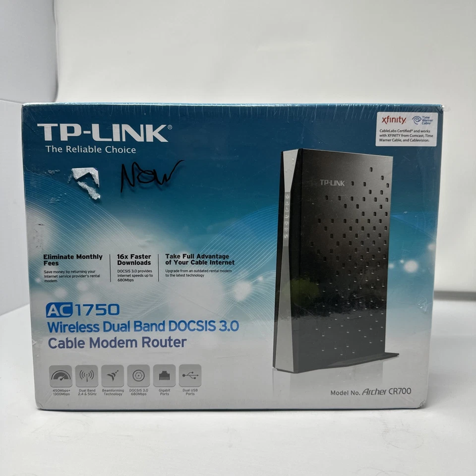 TP-LINK Archer CR700 Wireless Dual Band AC1750 DOCSIS 3.0 Cable Router Sealed - Image 1 of 4