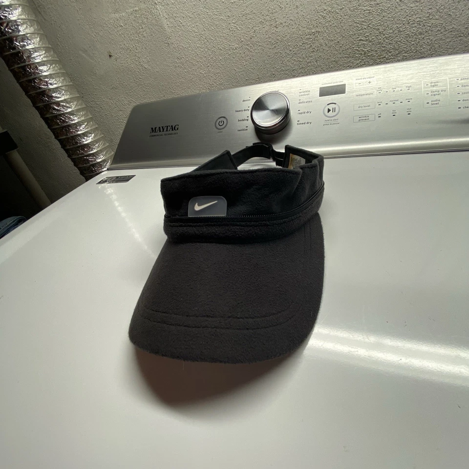 Vintage 90s Nike Fleece Convertible Tech Raver Visor / Cap Y2K Fuzzy Rave / Skater - Bild 1 von 4