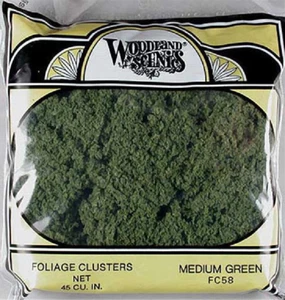Woodland Scenics Foliage Cluster Medium Green (45 Cu.In.) WOO58 - Picture 1 of 3