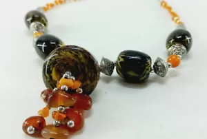 Collana CATALIN BACHELITE VINTAGE ARCOBALENO LAVA VENE DAMARI SUPER RARA! - Foto 1 di 12