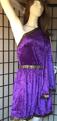 FATO TOGA SEXY GREGO ROMANO FEMININO 2 PEÇAS - DRAPEADO ANEXADO E PEÇA DE CABEÇA - GRANDE 9-11 - Imagem 1 de 4