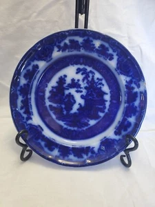 Antique Podmore Walker & Co Flow Blue Plate "The Temple" 8 3/4" - Picture 1 of 5