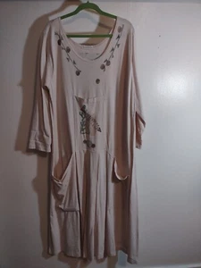 Pesce blu vintage donna 1 abito sabbia biologico dipinto a mano arte da indossare - Foto 1 di 16