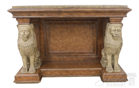 LF54821EC: Regency Style Full Lion Base Petticoat Console Table Cover