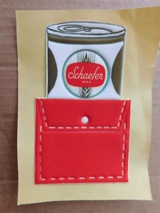 VINTAGE LARGE SCHAEFER BEER CAN IN COOZIE PATCH - Picture 1 of 6