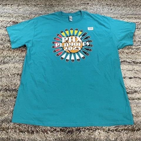 NBA Phoenix Suns 2023 Playoffs City Edition T-Shirt Teal Mens Size XL SS Cover