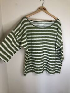 Seasalt Green Striped Zostera Sailor Top/T-shirt  Organic Cotton Size 20 