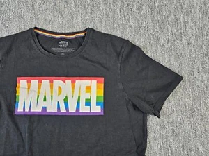 Disney Marvel Pride T-Shirt Mens M LGBTQ Rainbow Collection Black Short Sleeve - Picture 1 of 8
