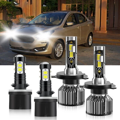 For Ford Aspire 1994-1997 LED Headlight Bulb High Low Beam + Fog Light White - Изображение 1 из 4