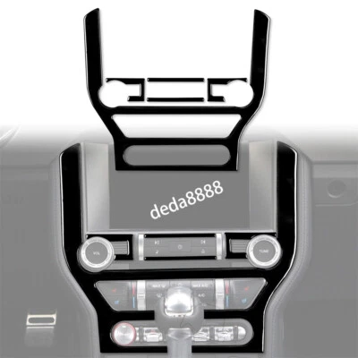 5×Piano Gloss Black Center CD Navigation GPS Panel Trim For Ford Mustang 2015-23 - Image 1 of 4