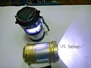 2 in 1 Solar Camping Lantern Lamp Portable Outdoor Rechargeable LED Tent Hiking  - Picture 1 of 8