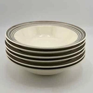 Six Taylor Smith Taylor Empire Platinum Trim Berry/Dessert 5" Bowls Art Deco - Picture 1 of 5