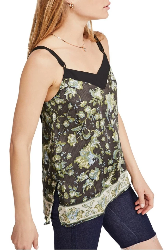 People Top Solstice Floral Black Camisole Women Sz XS 946
