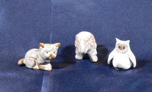 Tonfiguren glasiert, Katze, Elefant, Eule - Bild 1 von 6