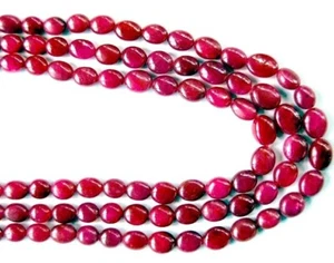 Cuentas de piedras preciosas de rubí ovaladas de 12 mm - 9 mm lisas (selecciona un tamaño y cantidad) - Imagen 1 de 2