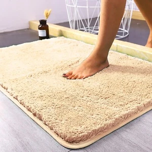"Non Slip Bathroom Rug, Water Absorbent, Super Plush Bath Mat, 24''x36'' Beige " - Picture 1 of 6
