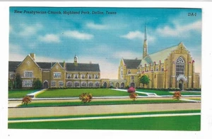 Vintage Postkarte New Presbyterian Church, Highland Park, Dallas, TX - Bild 1 von 2