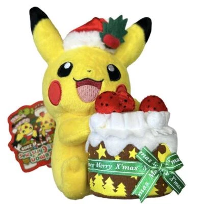 Pokemon Center X'mas 2009 Limited Pikachu With X'mas Cake Peluche Doll Toy - Imagen 1 de 4