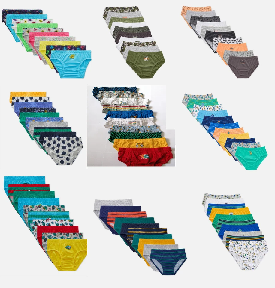 Boys 10 Pack Briefs Pants Cotton Blend Primark Gaming Skulls Dinosaur Footballs - Image 1 of 1