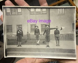 ca.1917-1918 BOY SCOUTS of Flatbush, Brooklyn, NY as Signal Corps Flags PHOTO - Picture 1 of 6