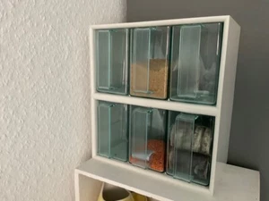 2 Schütten kasten a 6 Schubladen Kunststoff Kitchen King + 5 einzelne grün clear - Bild 1 von 9