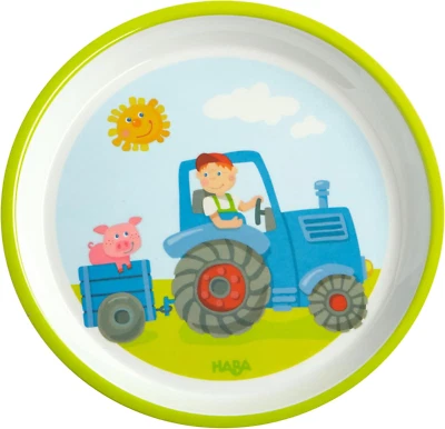HABA Kinderteller Traktor – Rutschfest Mit Gummiring – Kindergeschirr – Spülmasc - Bild 1 von 4