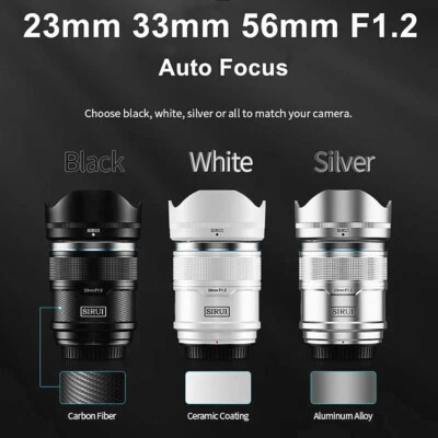 SIRUI Sniper 75mm F1.2 APS-C Auto Focus Cine Lens f/Sony E,Fujifilm X,Nikon Z - Image 1 of 4