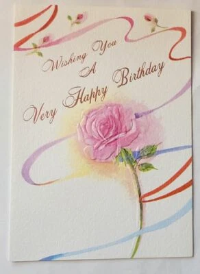MAJESTIC GREETINGS 1 Very Happy Birthday Greeting Card/Envelope Care Love Flower Family Friend Rose