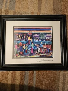 Starbucks Pike Place Store Print, Signed, 17"x14" - Picture 1 of 8