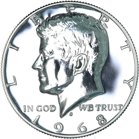 1968 S Kennedy Half Dollar Gem 40% Silver Proof Coin Cover