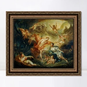 Gerahmter Druck Apollo offenbart der Hirtin Isse seine Göttlichkeit von Boucher  - Bild 1 von 11