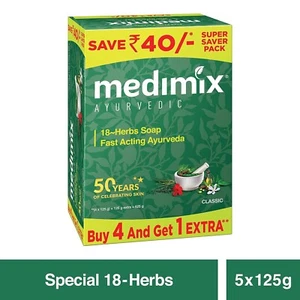 Mediix Ayurveda Classic 18 Kräuterseife, 125g (5er-Pack) - Bild 1 von 3