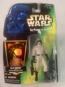 Star Wars AT-ST Driver Power Of The Force 1997 Green Card In Box - Picture 1 of 4