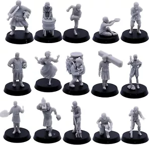 Towns Folk Set Villager D&D Miniatures NPC Characters Figures DnD Gaming - Picture 1 of 7