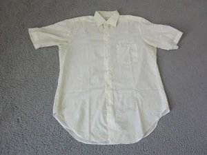 Vintage Arrow Shirt Adult 15 Medium Yellow Striped 70s Big Collar Disco Mens 1A - Picture 1 of 14