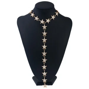 Collar gargantilla plata oro estrellas cristal diamante moda declaración - Imagen 1 de 6