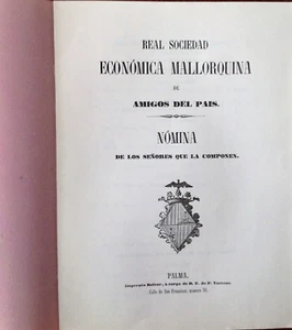 MALLORCA, Sociedad de Amigos de País, nóminas, 1855 - Picture 1 of 1