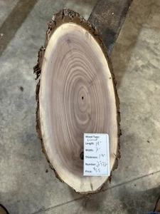 Black Walnut Cookie Slab #2372, Live Edge Slab, unvollendet, kostenloser Versand - Bild 1 von 4