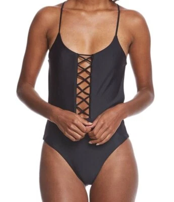 RIP CURL Mujer Negro de Diseño Surf one piece Bañador #GSIKG8 Mediano Nwt - Imagen 1 de 2