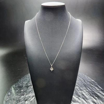 Collar Colgante Cometa Diamante Blanco Negro Art Deco Caja Plata Cadena 23" Foto 1 de 4