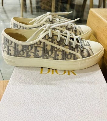Christian Dior White grey printed sneakers Walk'n' Dior Printed  Size 39 - Image 1 of 4